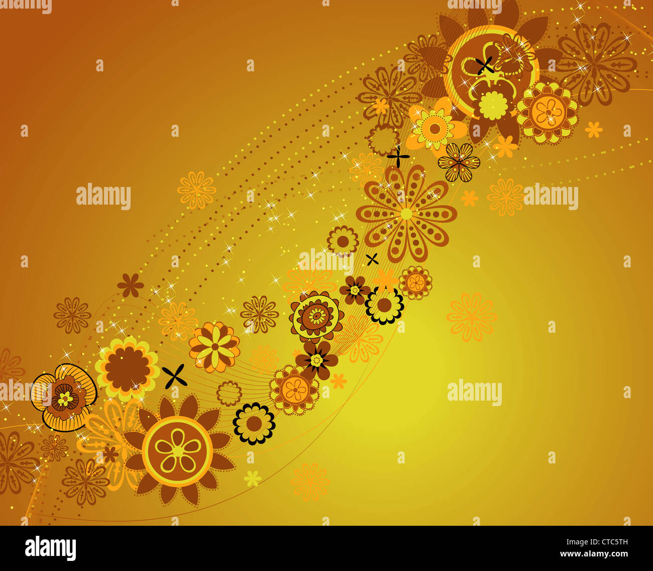 vector vintage floral background with space for text Stock Photo - Alamy