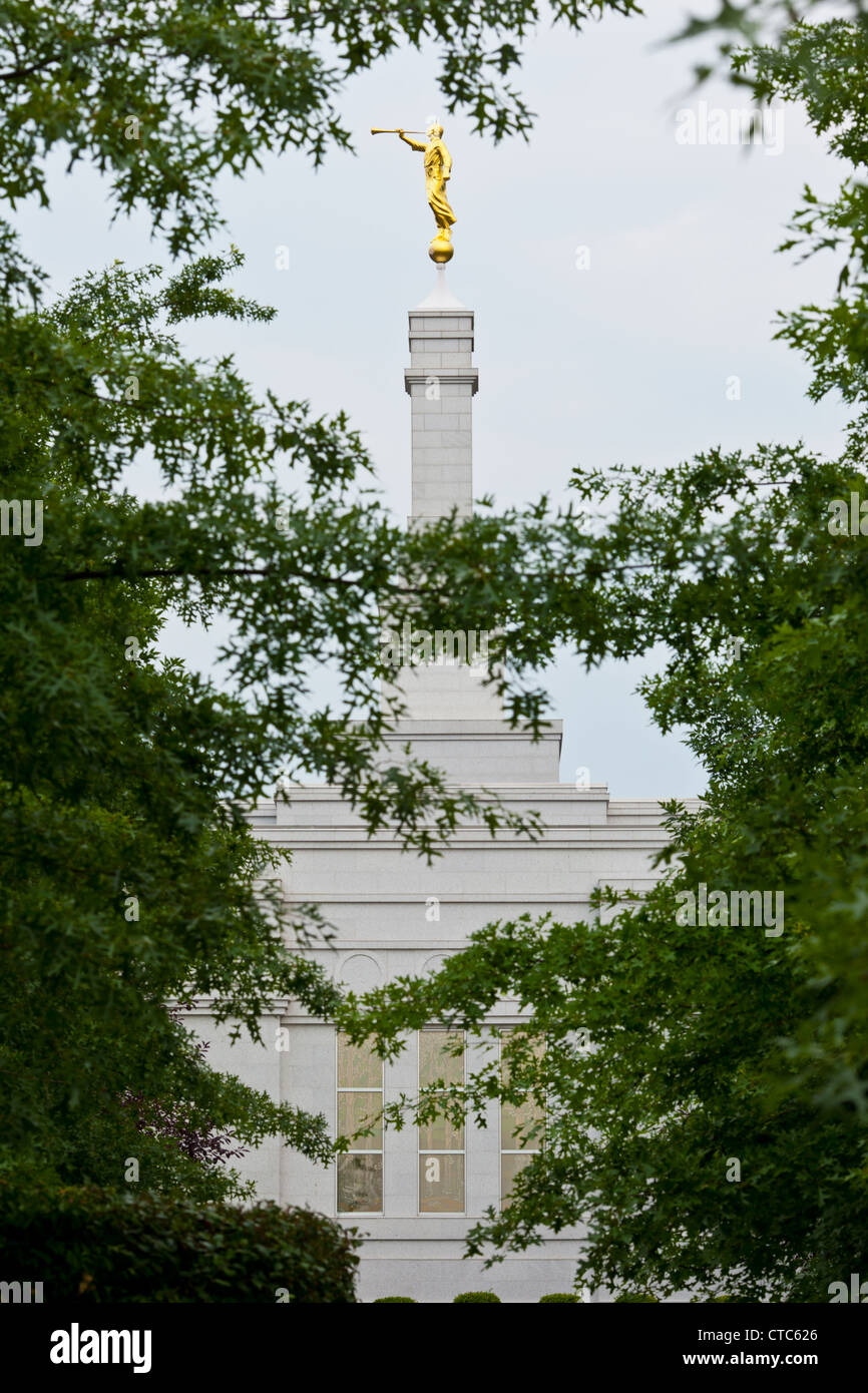LDS Temple at Palmyra, New York, where Joseph Smith claims to have found Book of Mormon on golden tablets Stock Photo