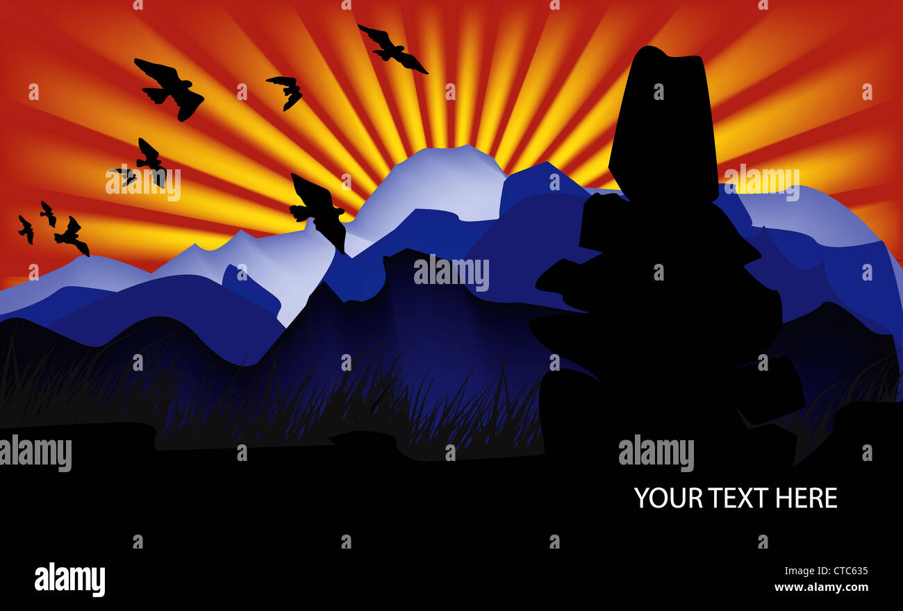 vector abstract illustration with birds Stock Photo - Alamy