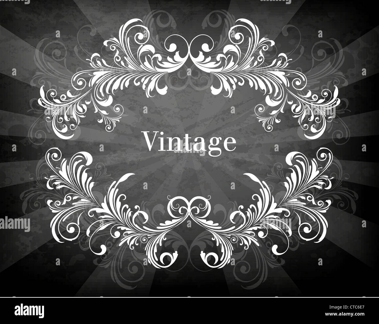 vintage floral frame vector illustration Stock Photo - Alamy