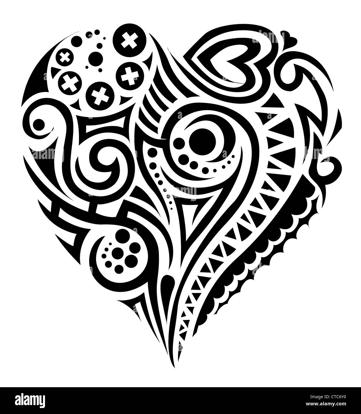 tatoo vector heart Stock Photo - Alamy