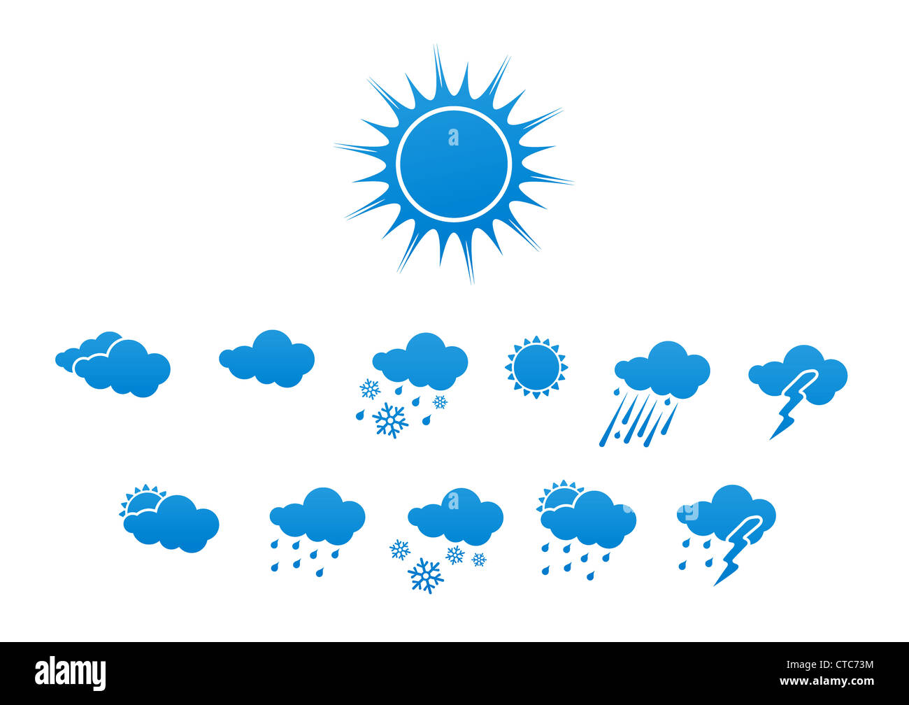Vector illustration set of elegant Weather Icons for all types of ...