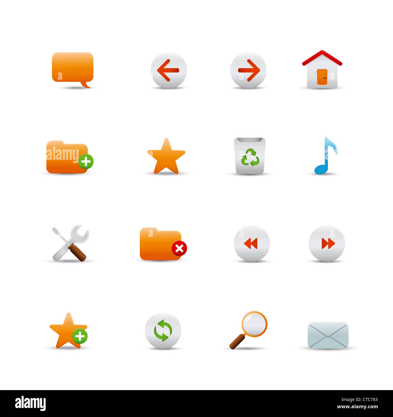 Vector illustration set of elegant simple icons for common internet ...
