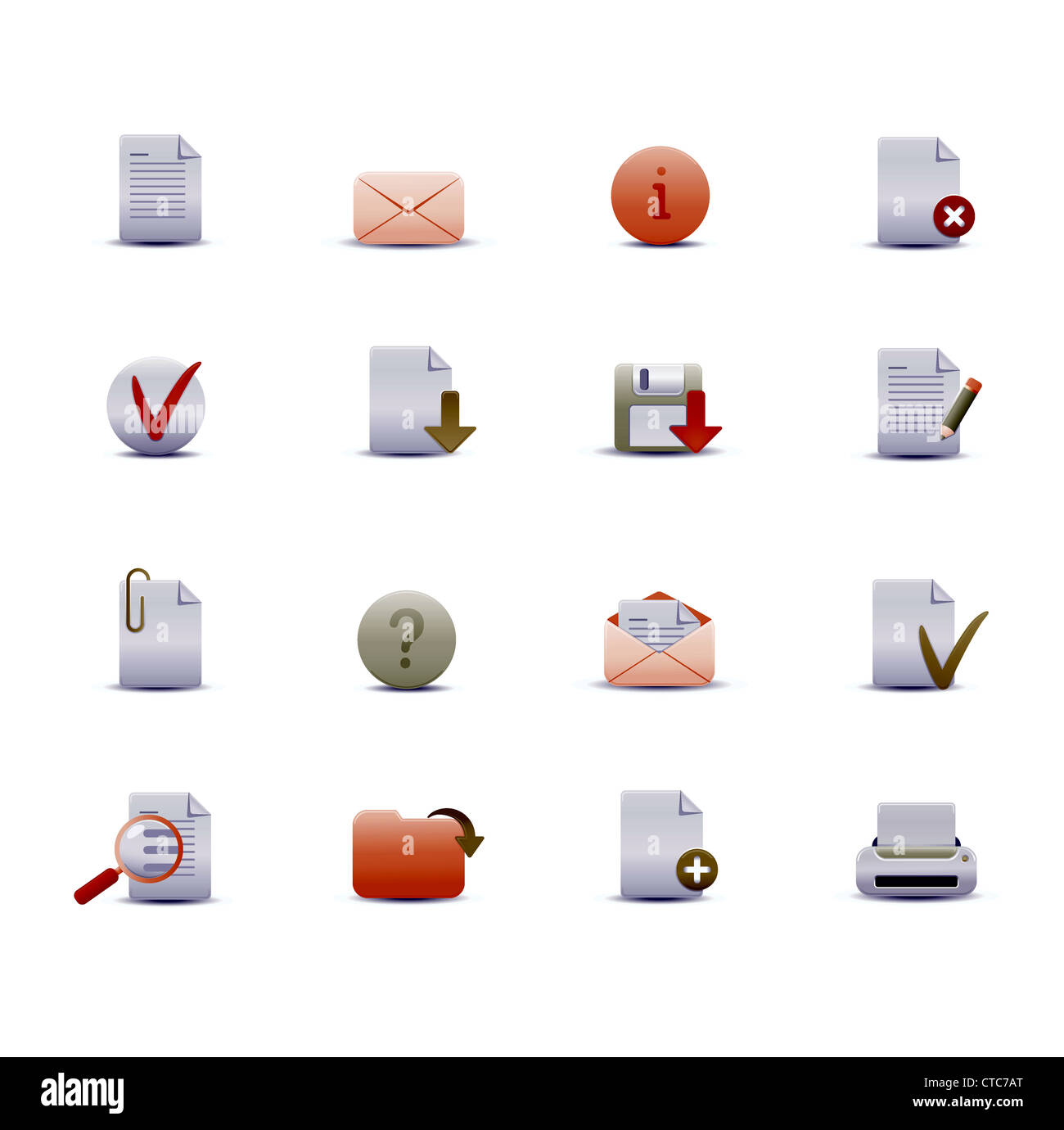 Vector illustration set of elegant simple icons for common computer ...