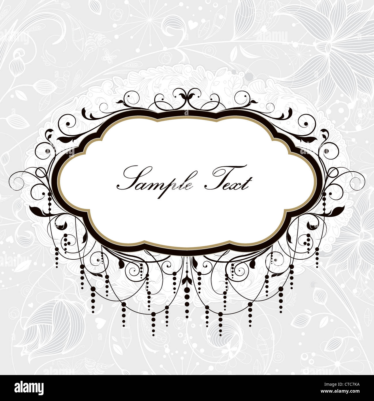 floral frame vector illustration Stock Photo - Alamy