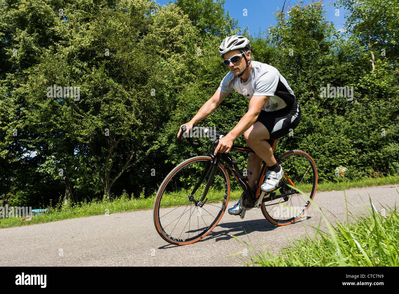 triathlete in cycling Stock Photo
