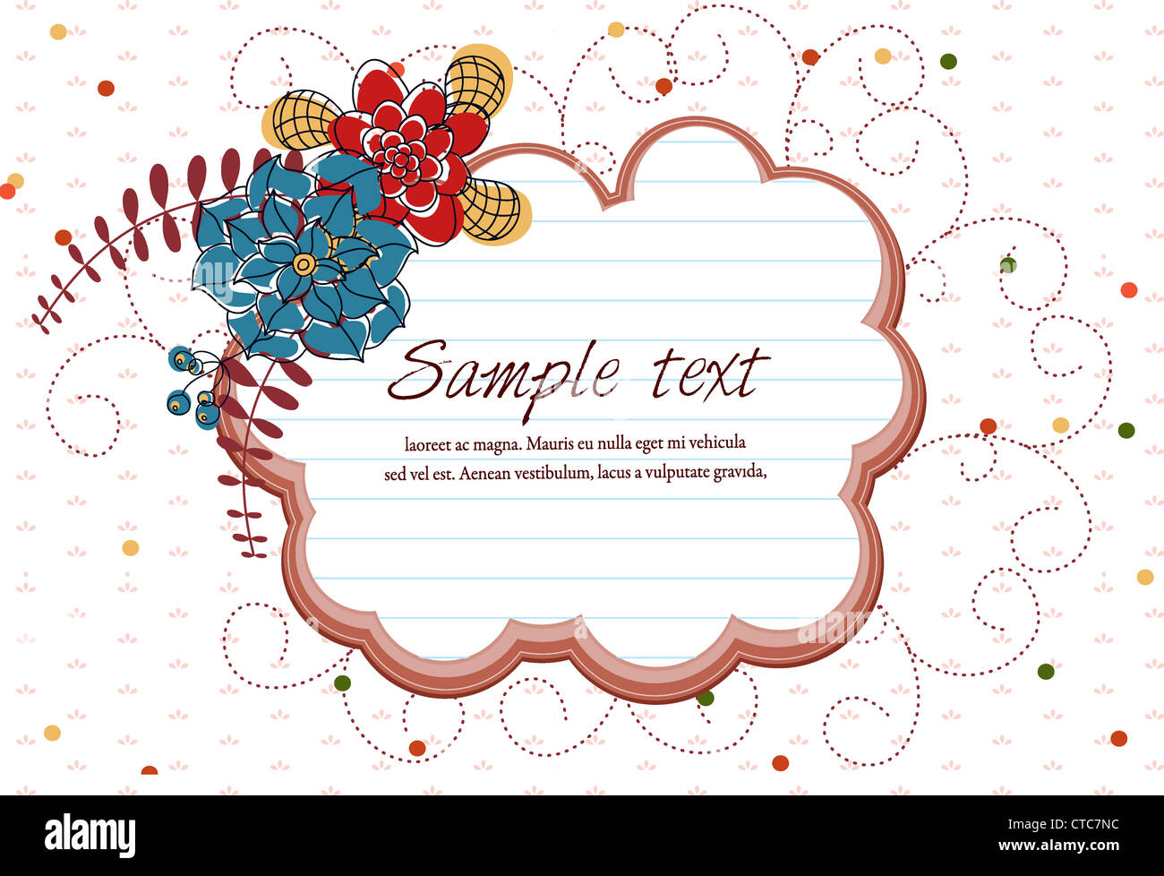 colorful floral frame vector illustration Stock Photo - Alamy