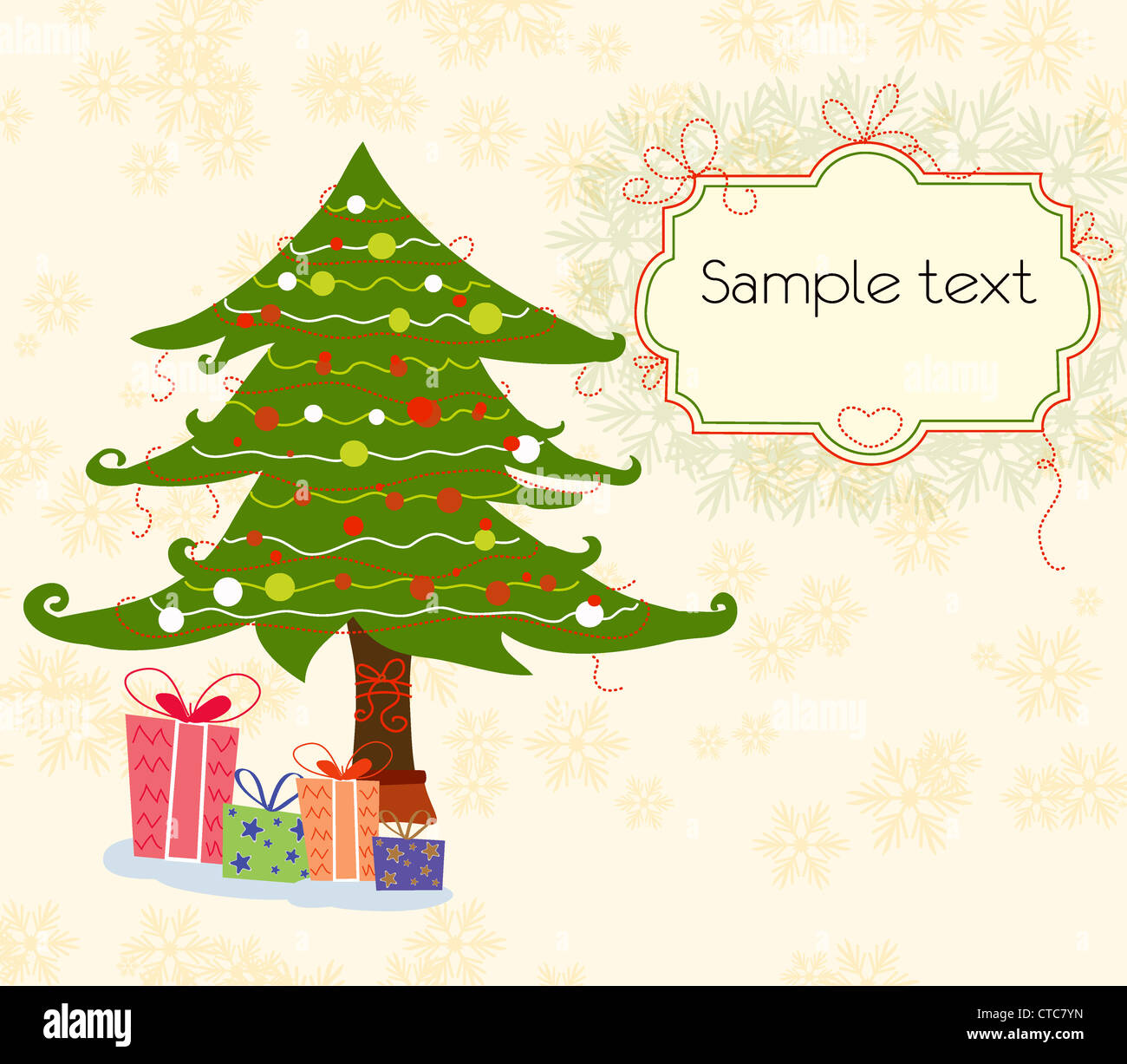 presents with tree vector illustration Stock Photo - Alamy