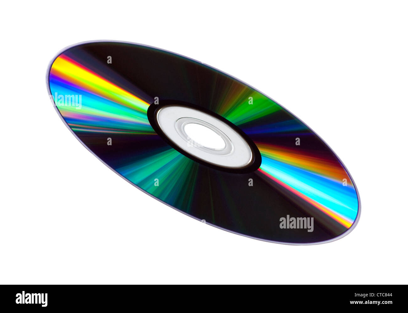 Colourful CD or DVD disk isolated on white. Stock Photo