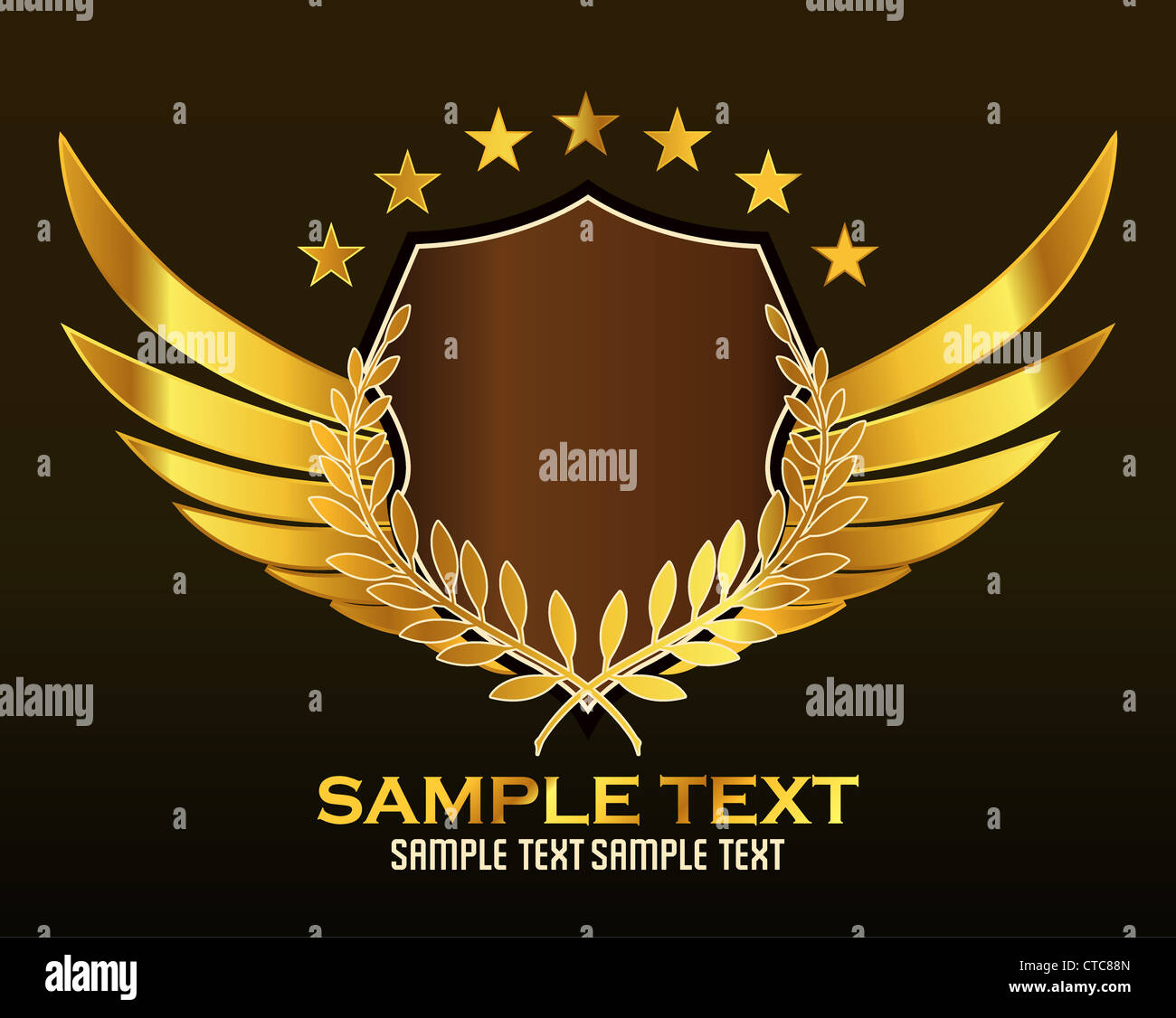 vector vintage emblem with shield and wings Stock Photo Alamy