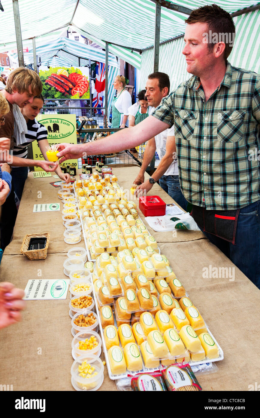 England seller market stall holder selling cheese food festival hires