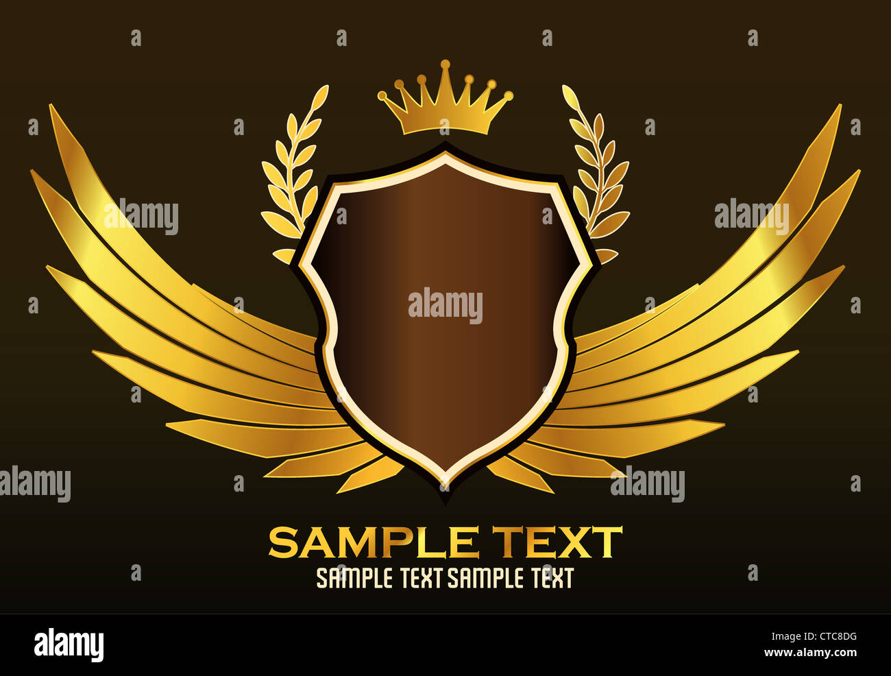 vector vintage emblem with shield and wings Stock Photo Alamy