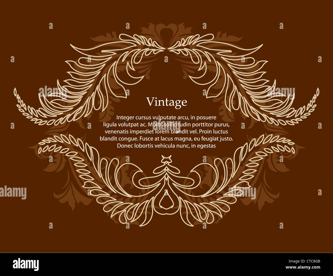 vintage floral frame vector illustration Stock Photo - Alamy