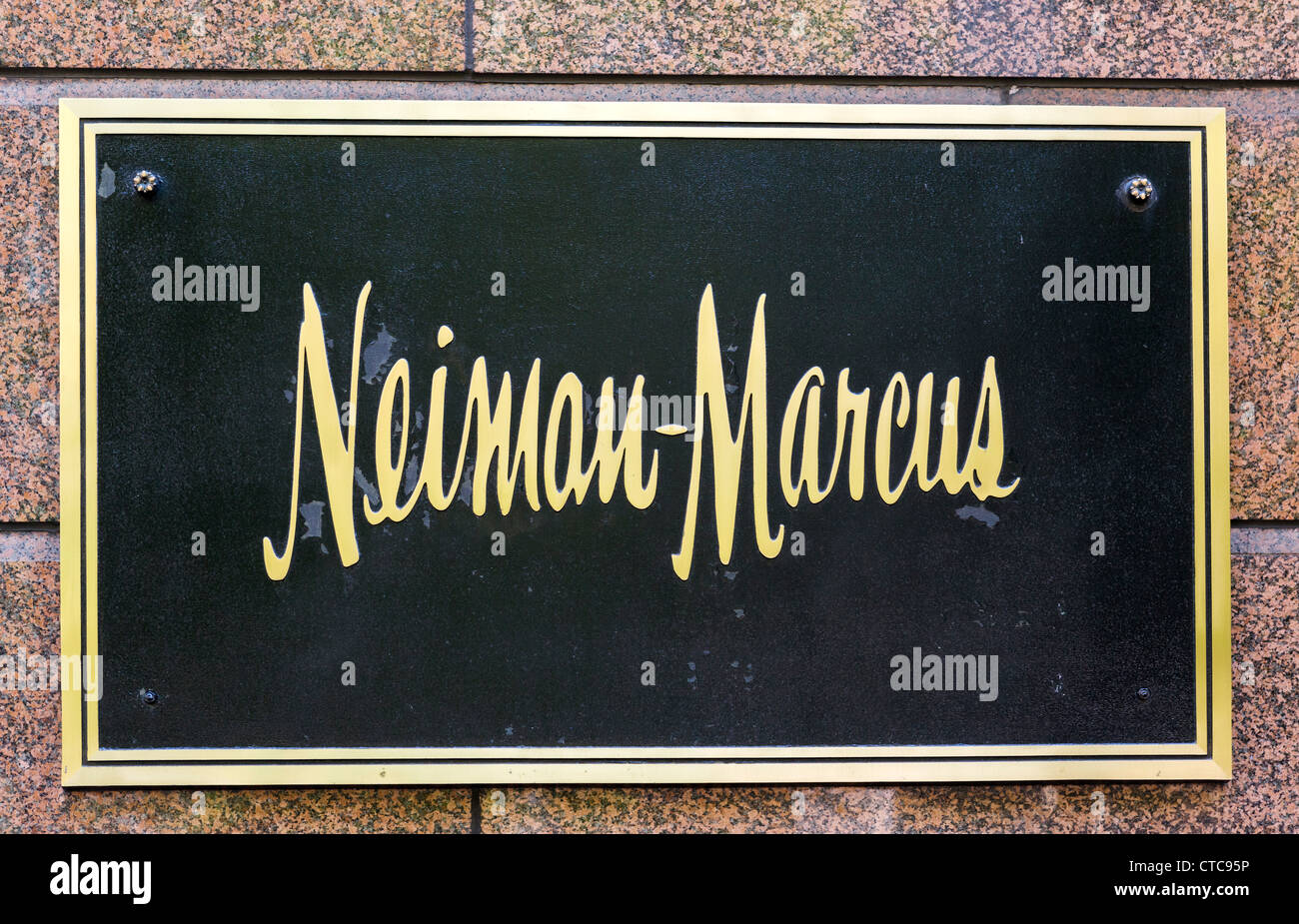 Sign outside the Neiman-Marcus store on the Magnificent Mile, Michigan Avenue, Chicago, Illinois, USA Stock Photo