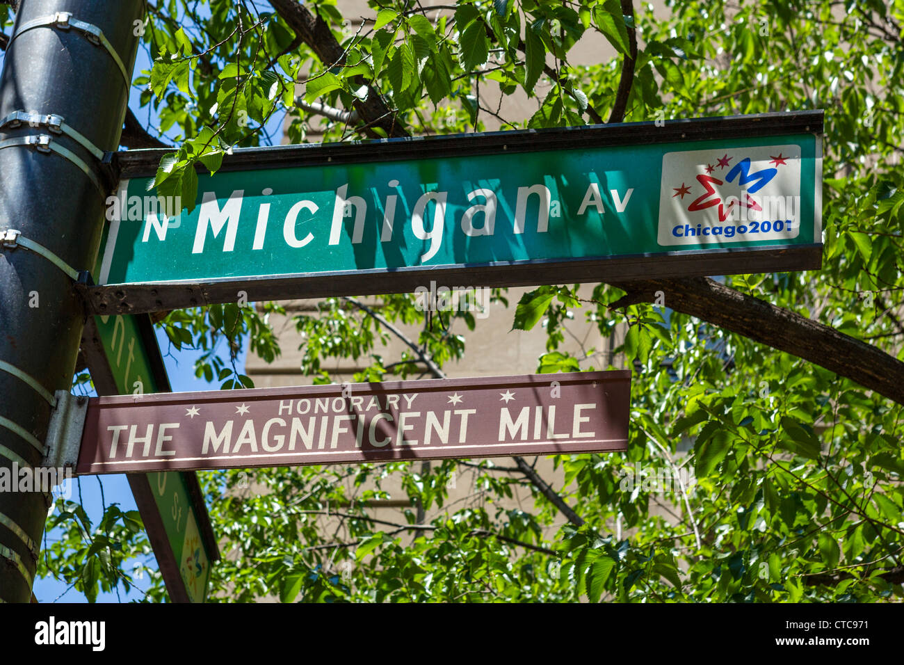 Magnificent Mile street sign, Michigan Avenue, Chicago, Illinois, USA Stock Photo Alamy
