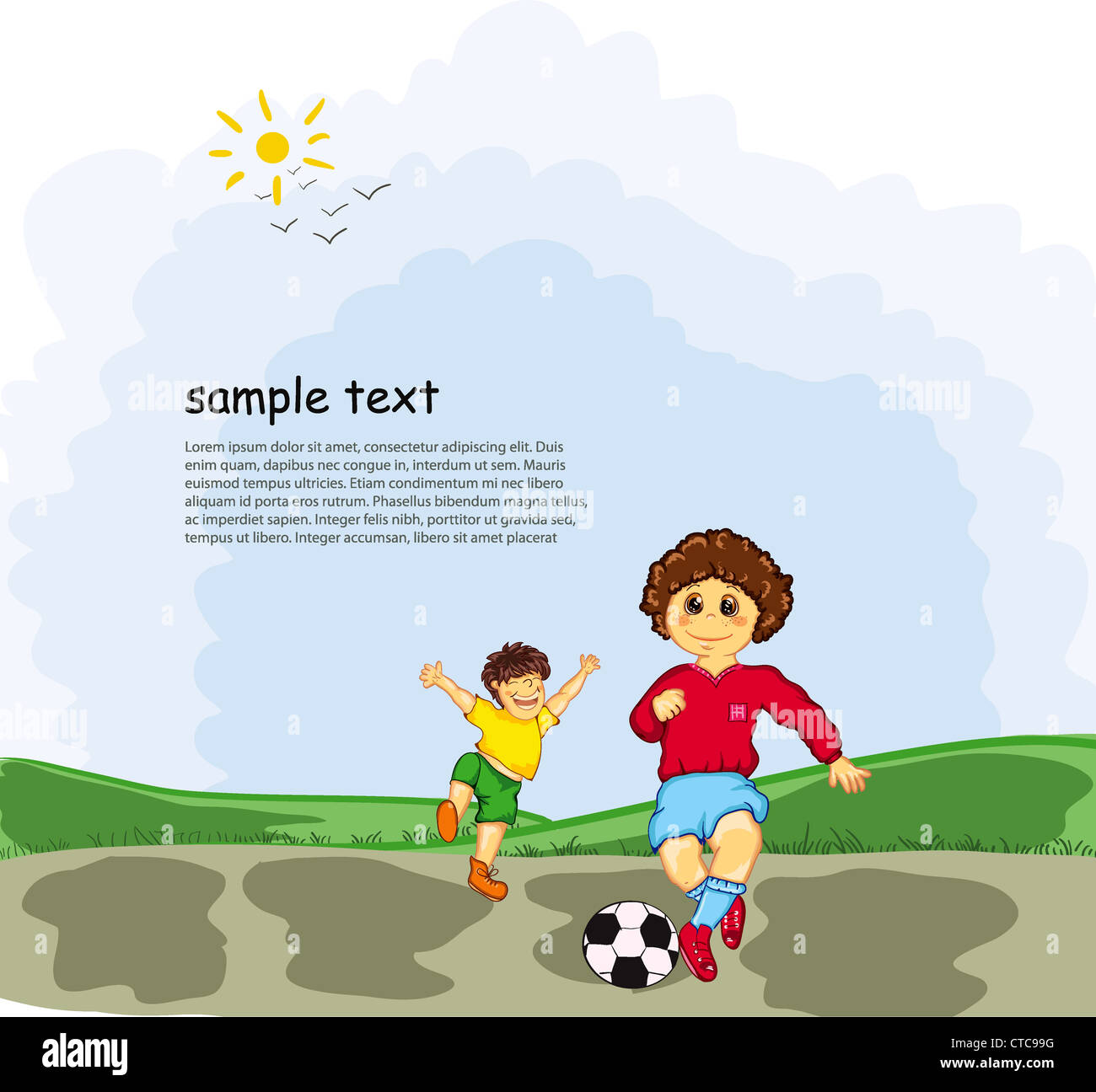 kids playing vector illustration Stock Photo - Alamy