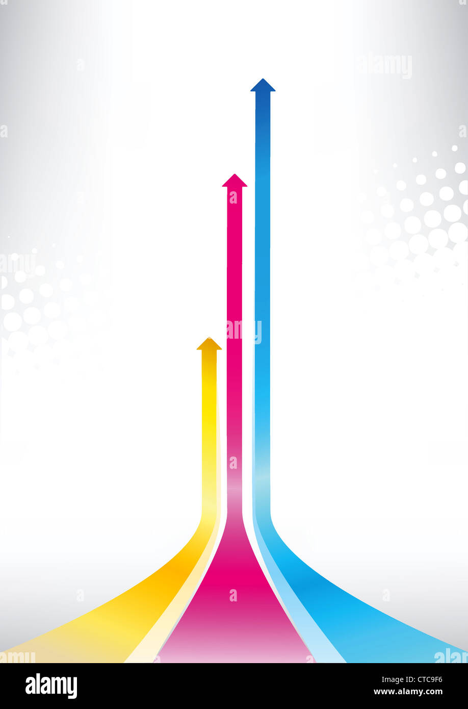 Vector illustration of color print arrows Stock Photo - Alamy