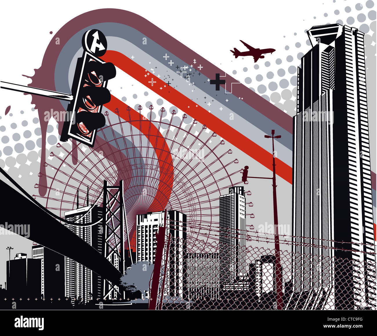 Vector illustration of style urban background Stock Photo - Alamy