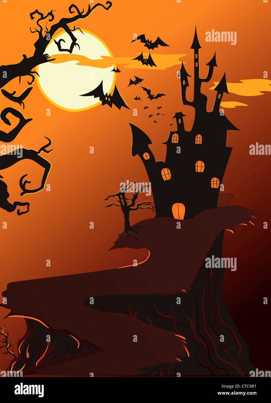 halloween background vector illustration Stock Photo - Alamy