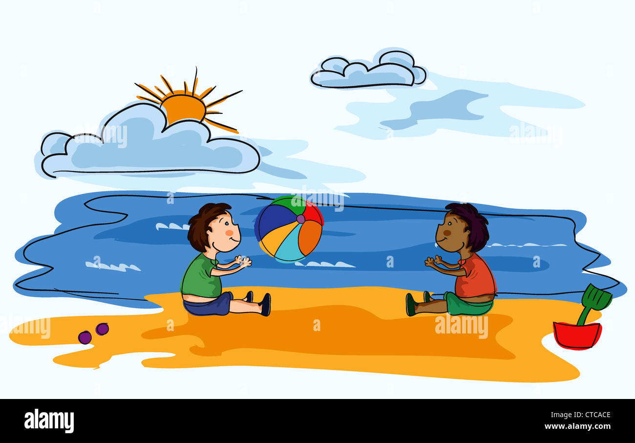 cartoon summer background vector illustration Stock