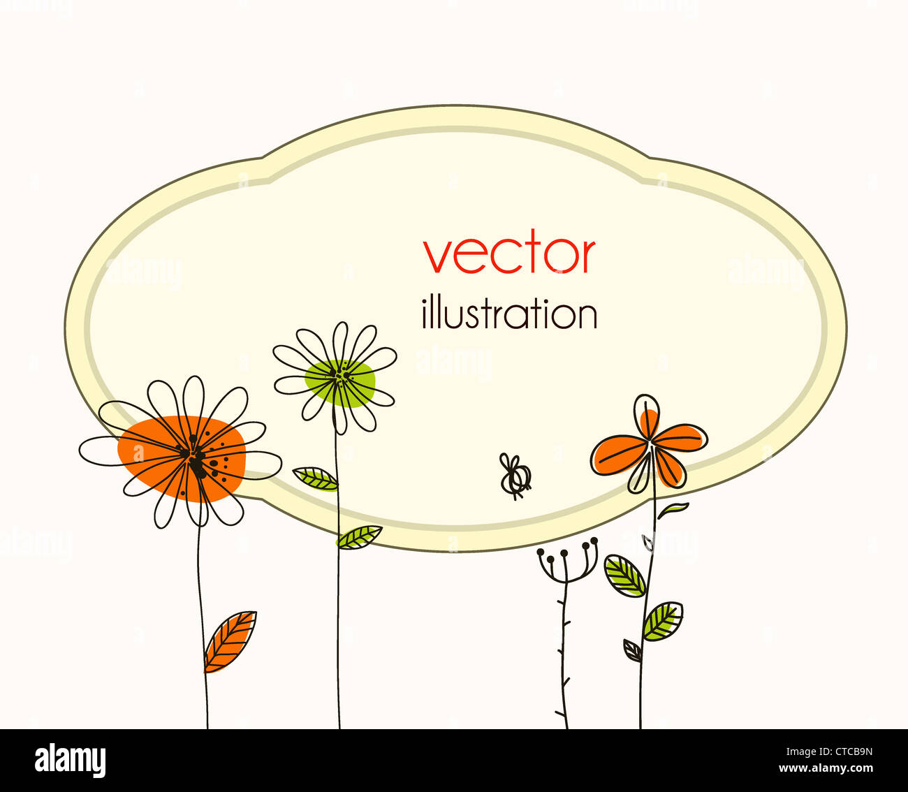 floral frame vector illustration Stock Photo - Alamy