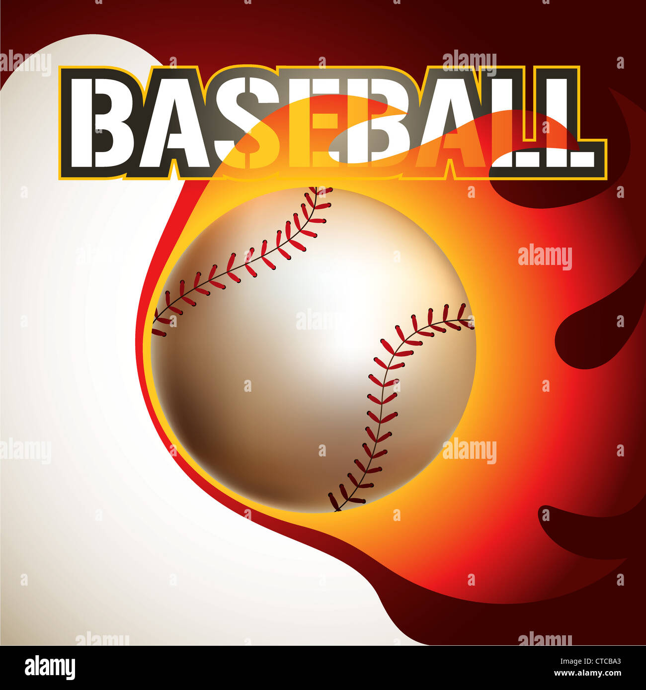 Baseball background with stylized fire Stock Photo - Alamy