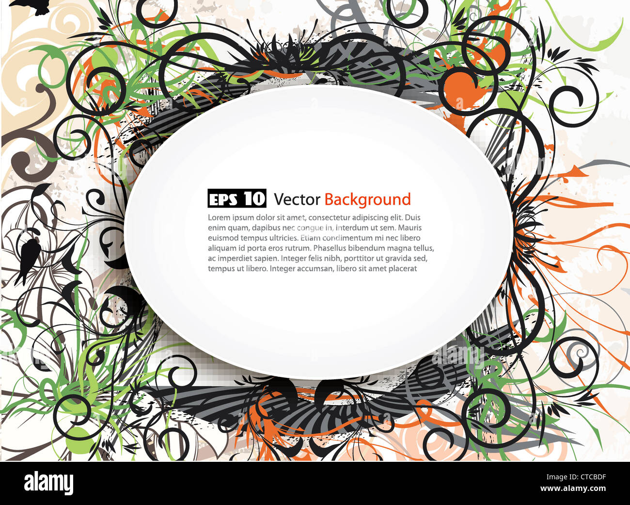 vector colorful floral frame Stock Photo - Alamy