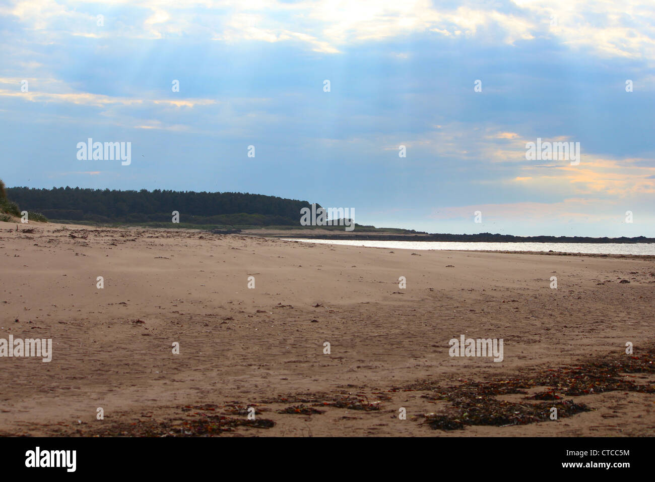 Picture of the Suns Rays on the Beach Stock Photo