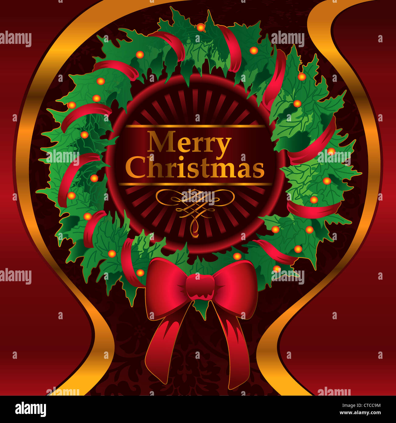 Decorative christmas chaplet background Stock Photo