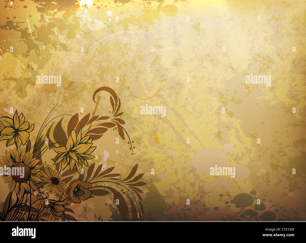 vector vintage background with floral Stock Photo - Alamy
