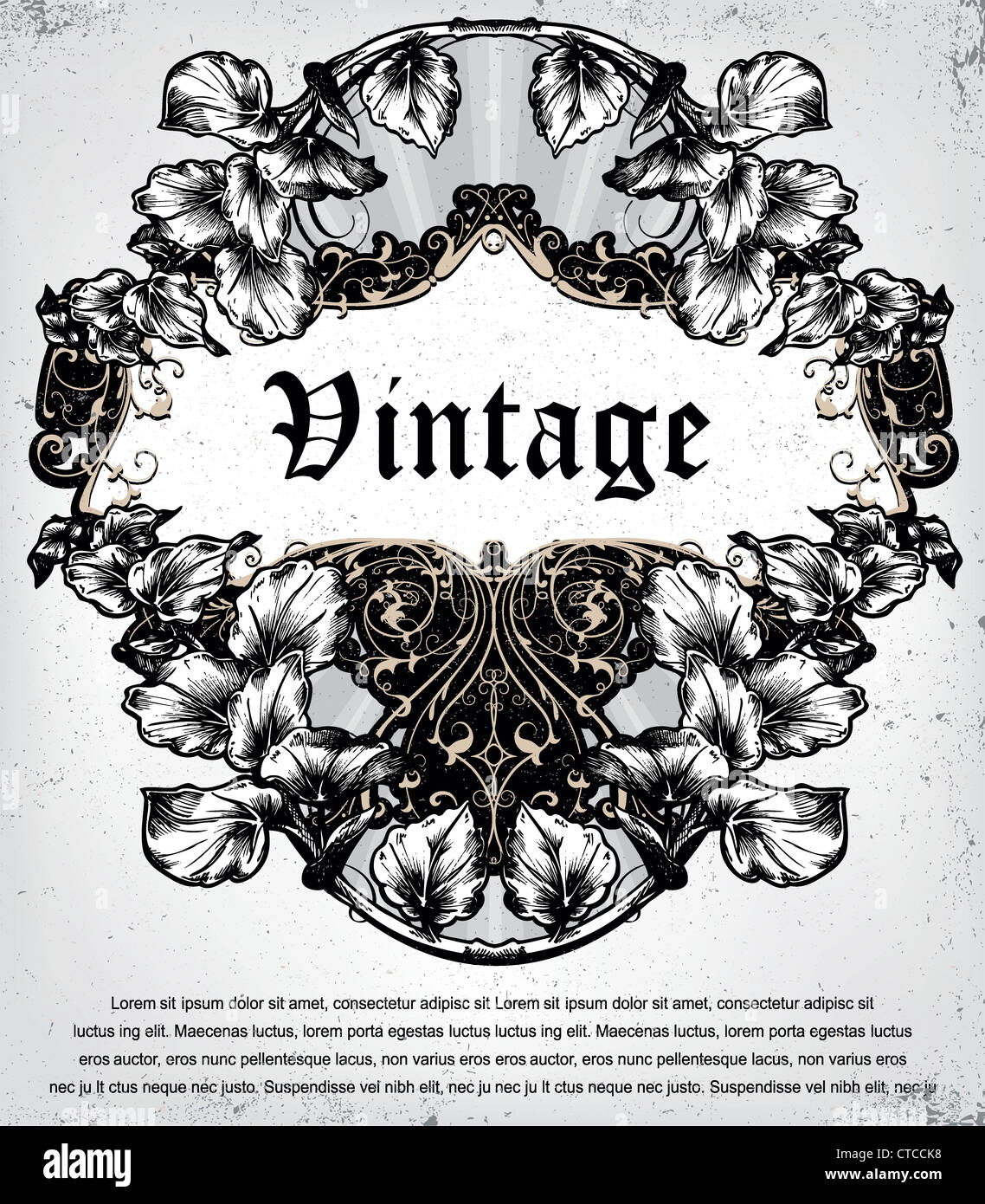 vintage emblem vector illustration Stock Photo - Alamy