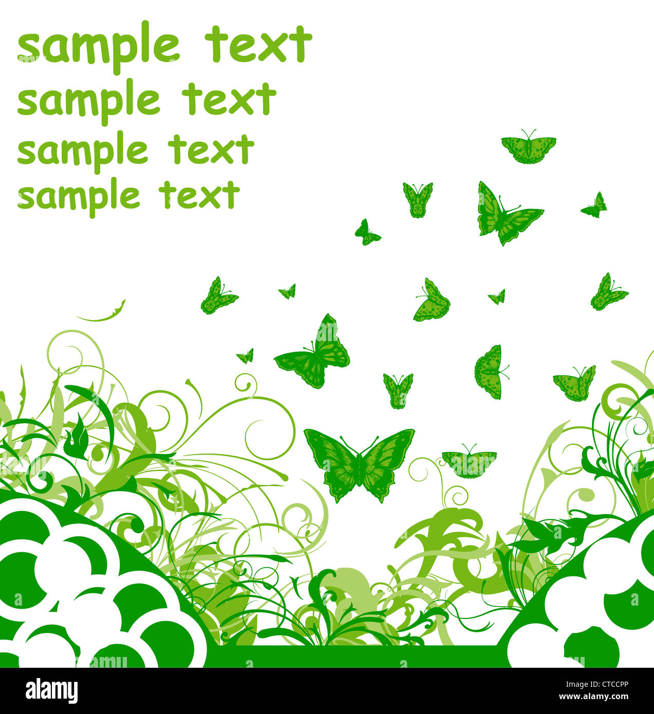 floral background with butterflies vector illustration Stock Photo - Alamy
