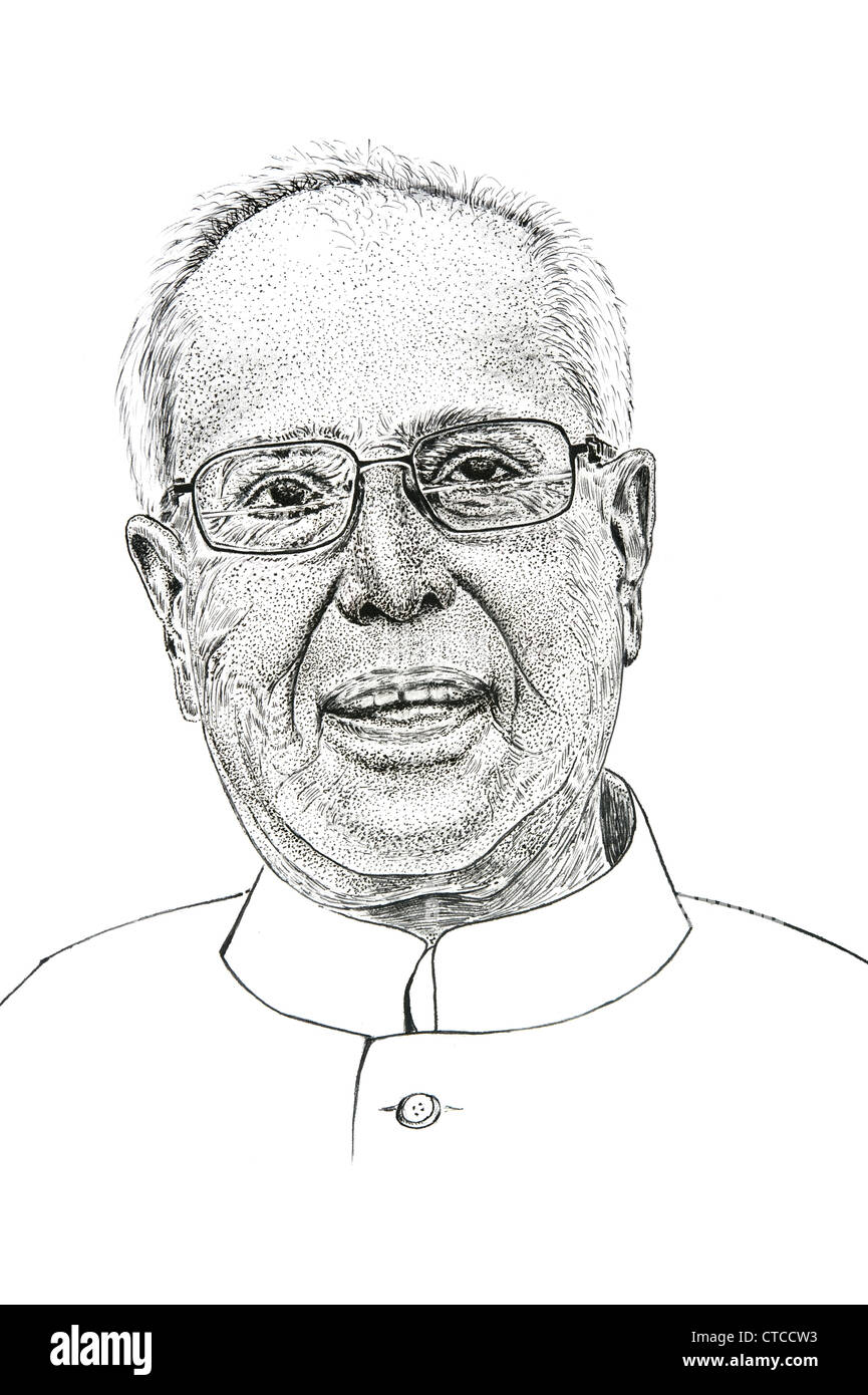 Illustration of Pranab Mukherjee (1935 to present) - 13th President of  India Stock Photo - Alamy
