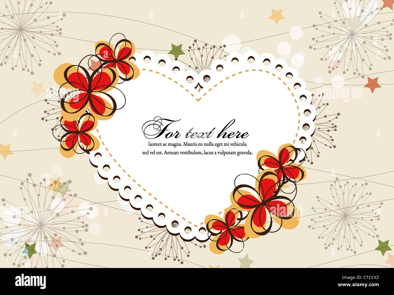 frame with floral vector illustration Stock Photo - Alamy
