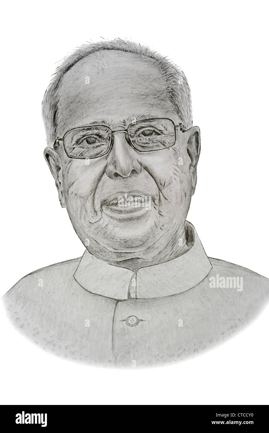 Illustration of Pranab Mukherjee (1935 to present) - 13th President of  India Stock Photo - Alamy