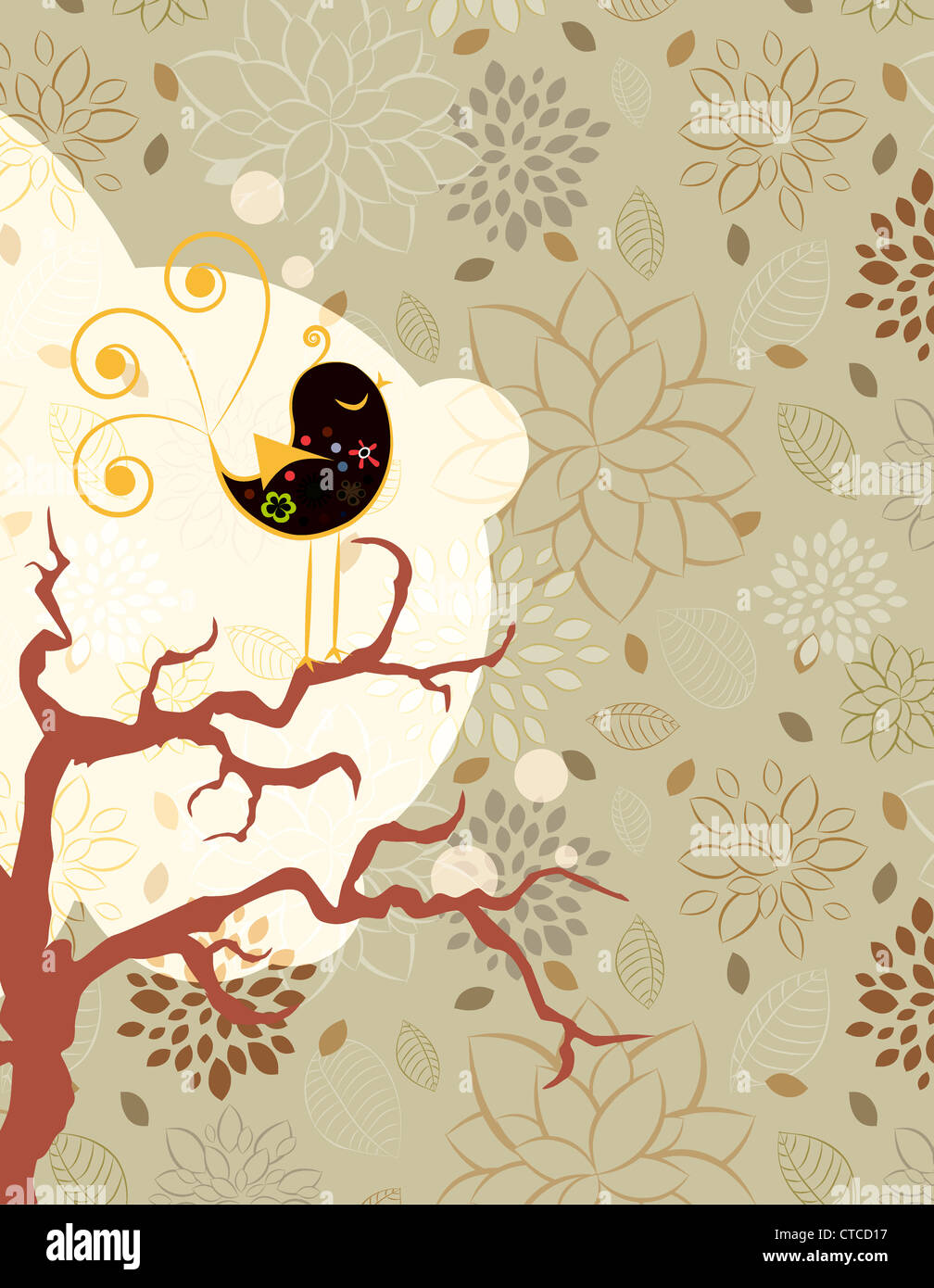 vector abstract background with bird Stock Photo - Alamy