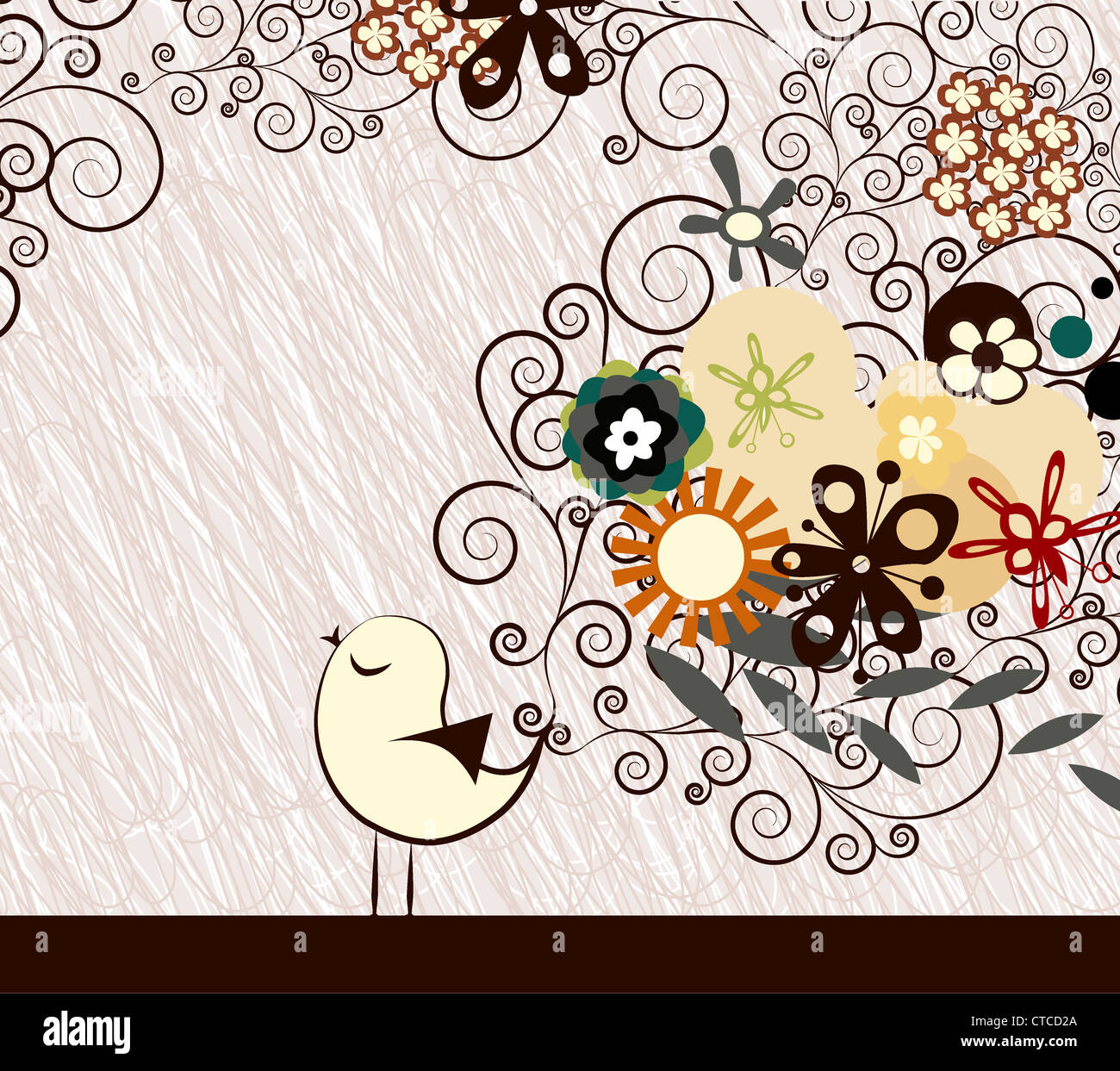 vector abstract background with bird Stock Photo - Alamy