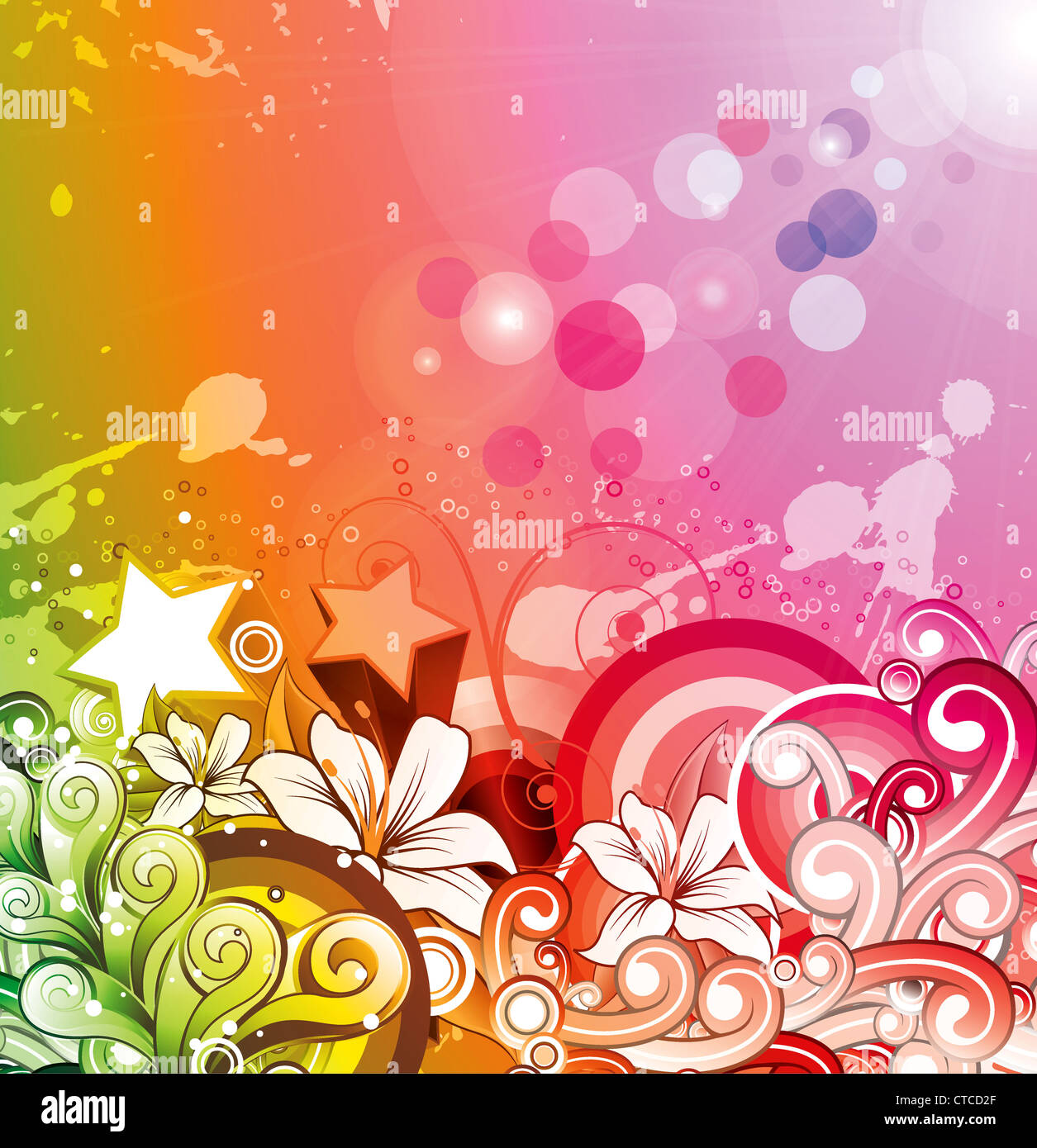 vector abstract background with floral Stock Photo - Alamy