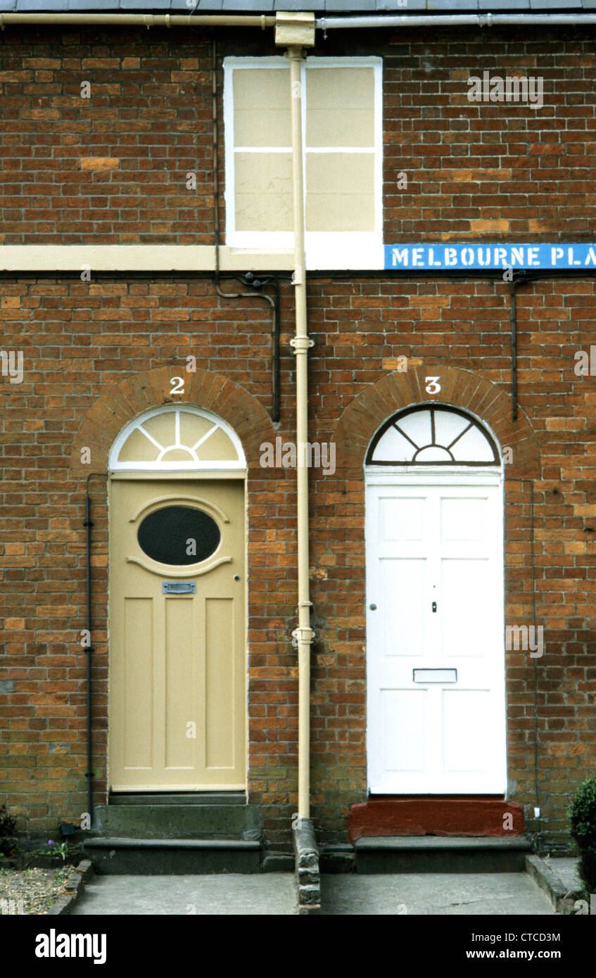 Terraced houses front door, Wiltshire, UK Stock Photo Alamy