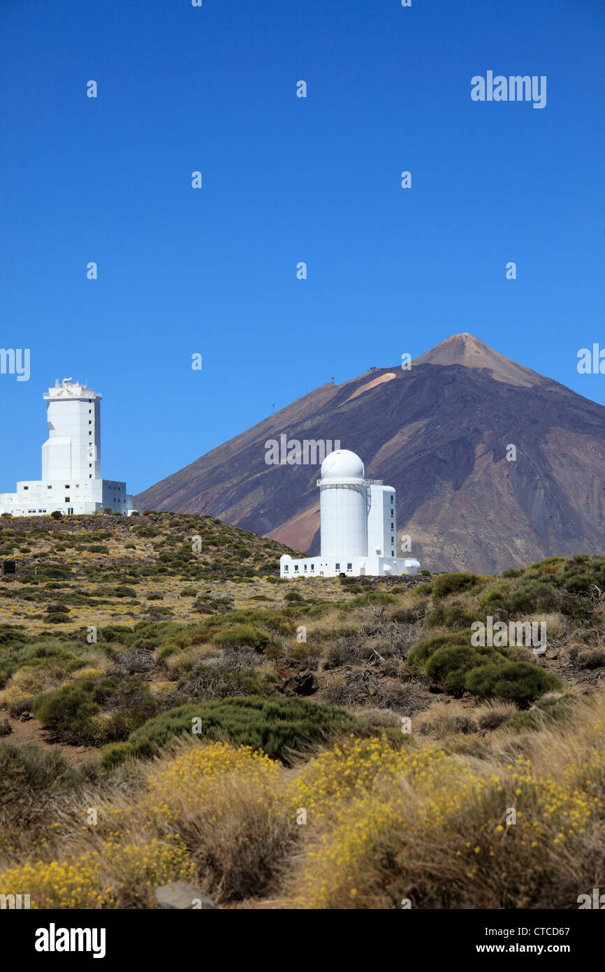 Spain, Canary Islands, Tenerife, Pico del Teide, Astronomical Observatory, Stock Photo