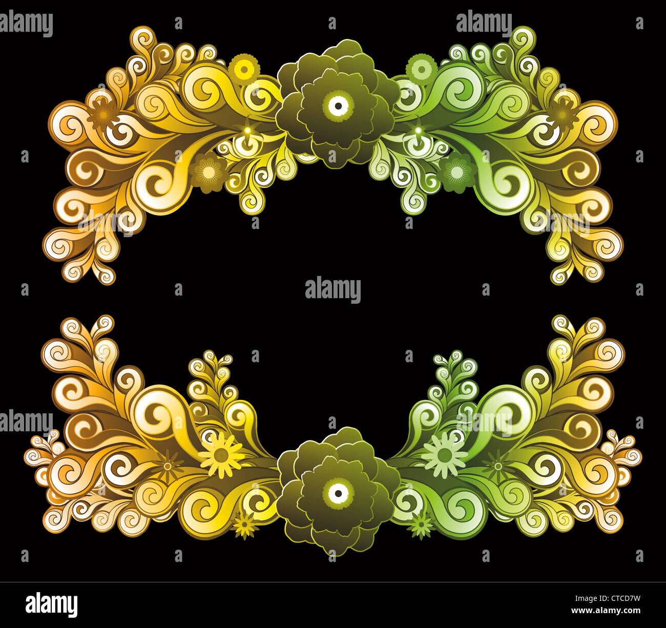 vector illustration of a floral frame Stock Photo - Alamy