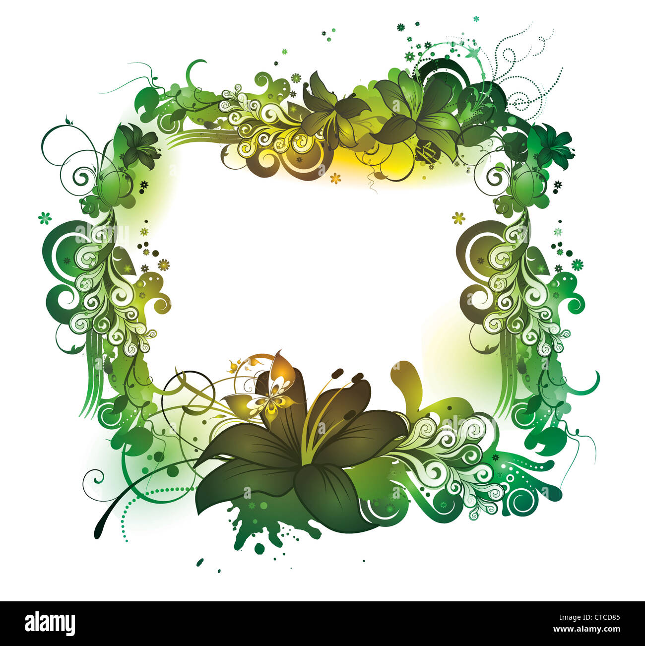 vector illustration of a floral frame Stock Photo - Alamy