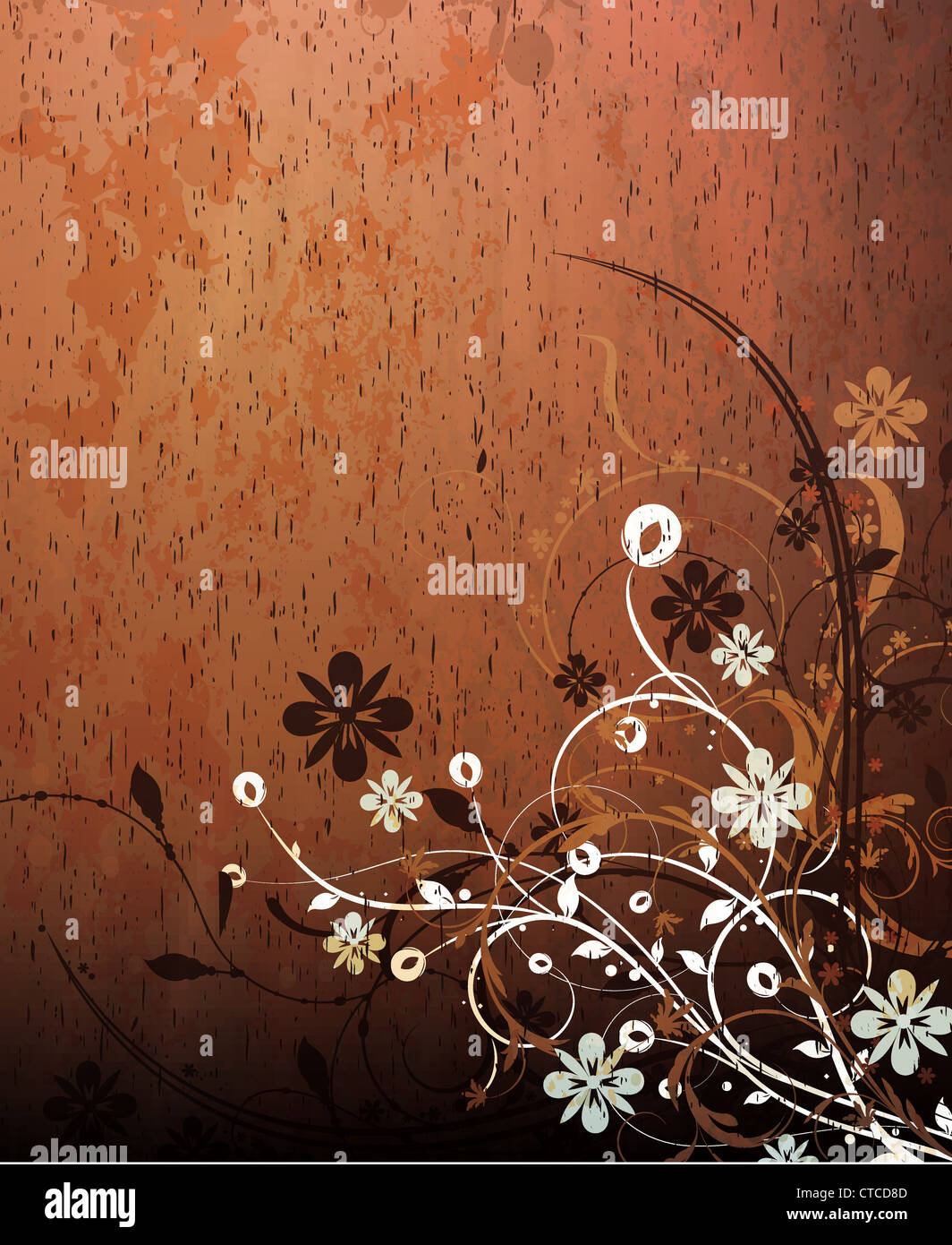 vector grunge background with floral Stock Photo - Alamy