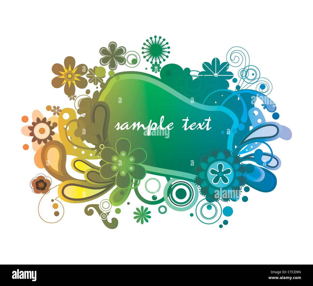 vector illustration of a floral frame Stock Photo - Alamy