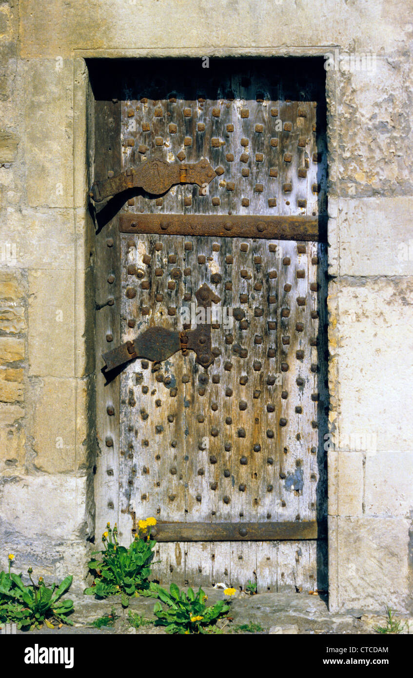 Lock-up (goal) door, Malmesbury, Wiltshire, UK. Stock Photo