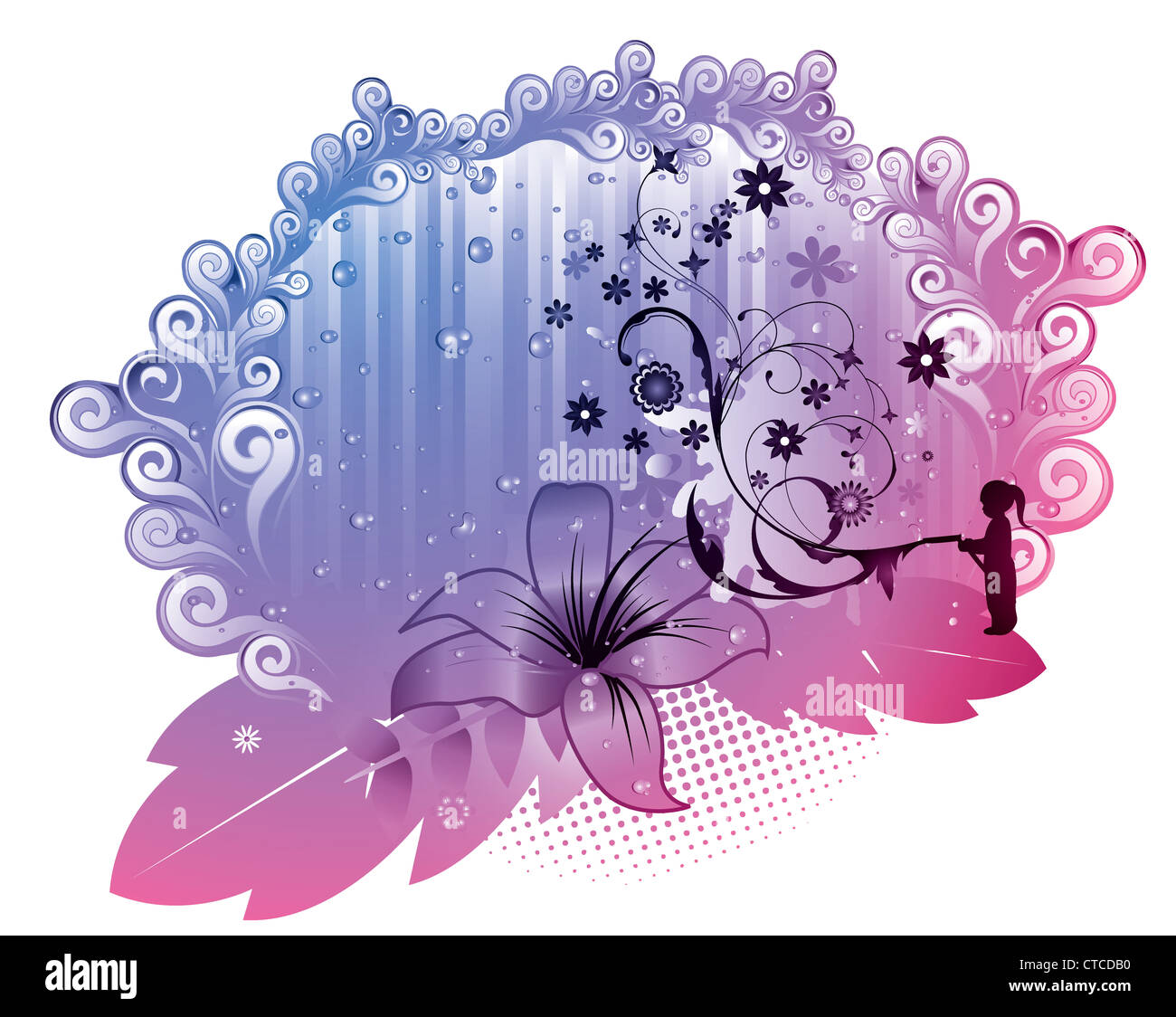 vector illustration of an abstract floral frame Stock Photo - Alamy