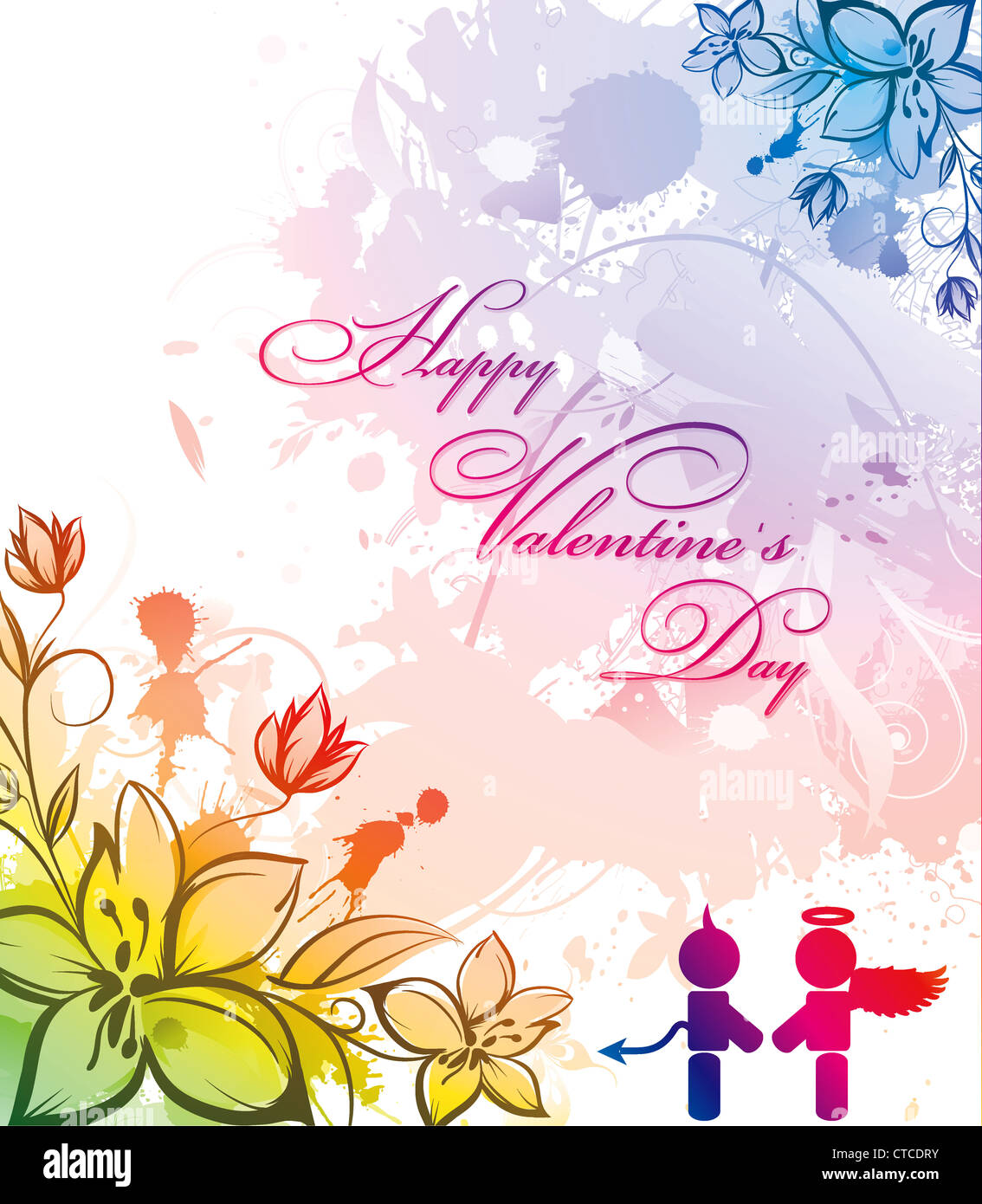 vector grunge background with floral Stock Photo - Alamy