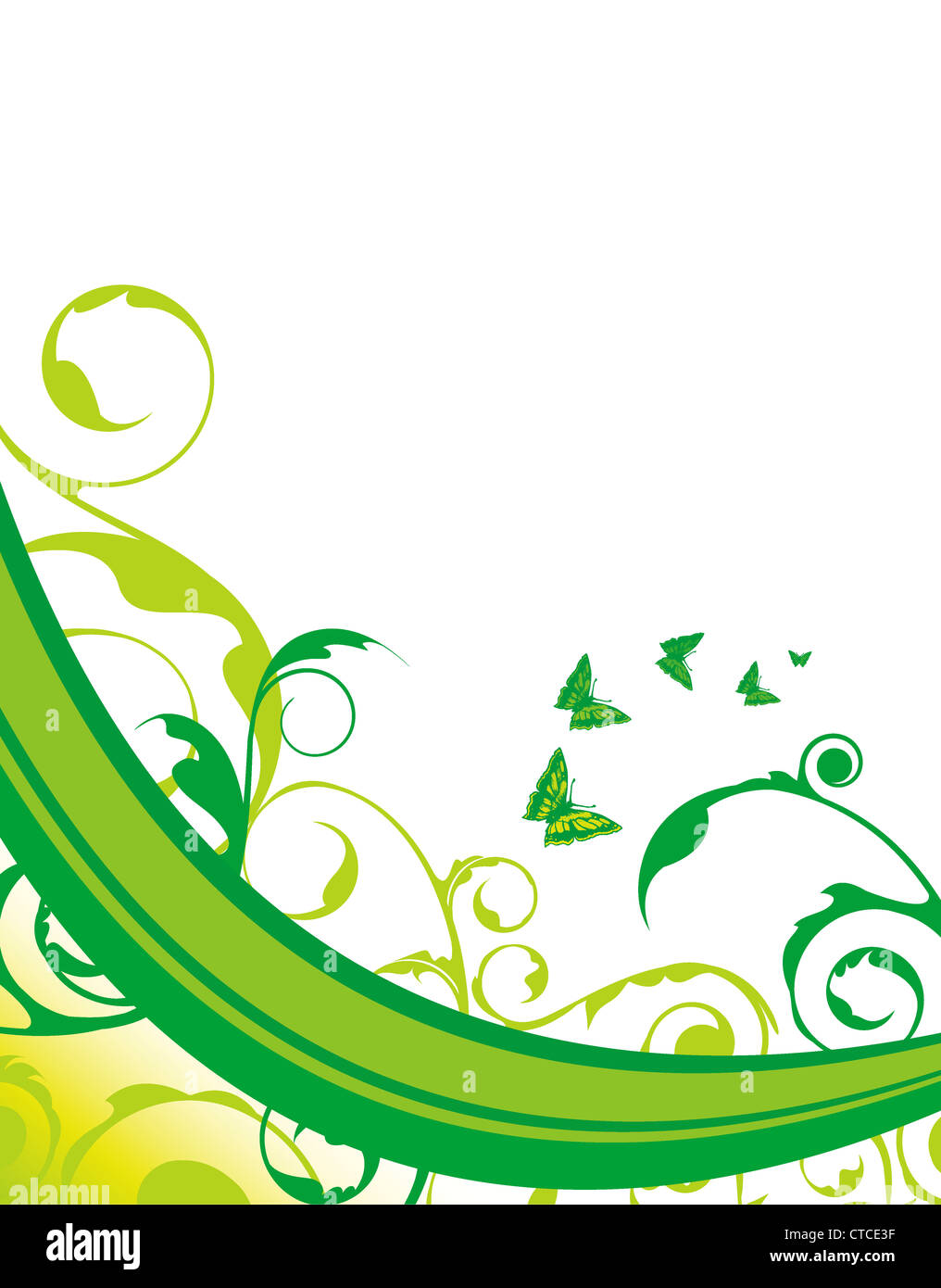 floral background with butterflies vector illustration Stock Photo - Alamy