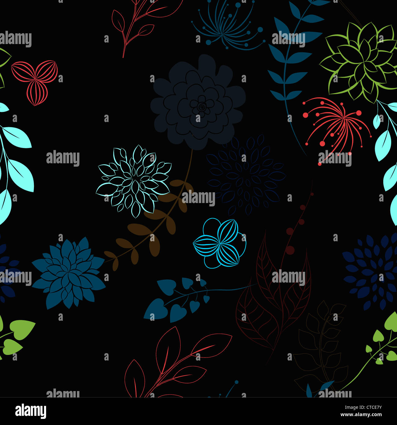 abstract seamless floral background vector illustration Stock Photo - Alamy