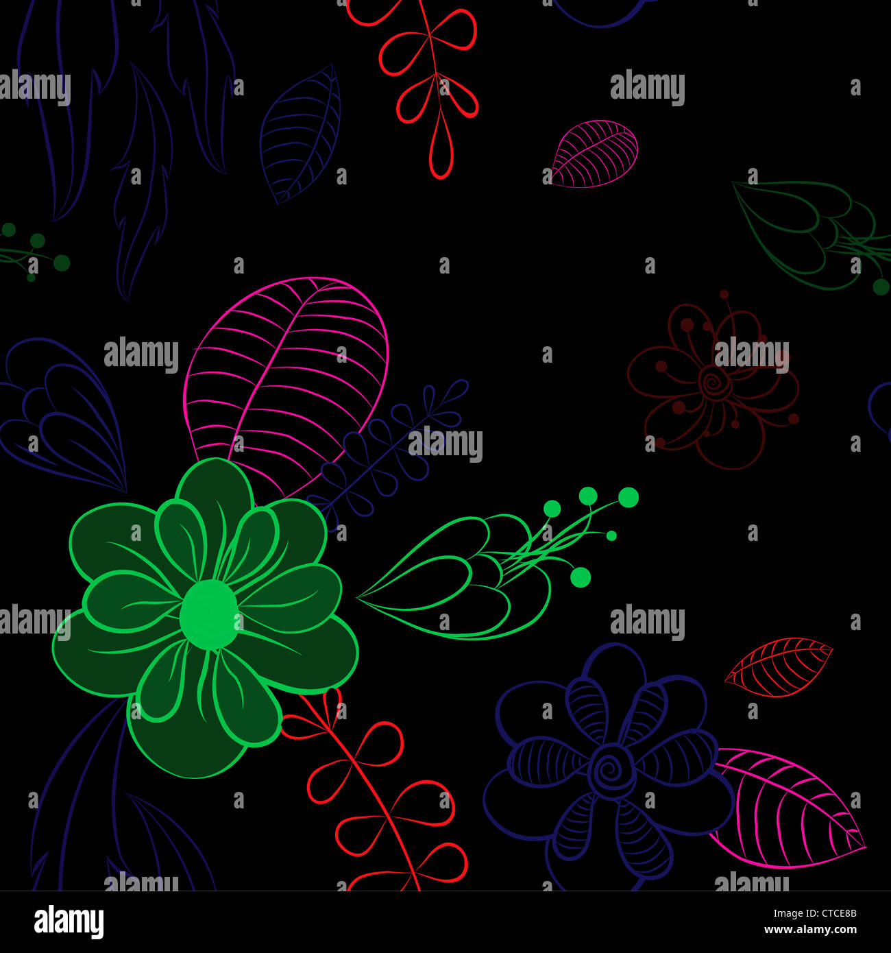 abstract seamless floral background vector illustration Stock Photo - Alamy